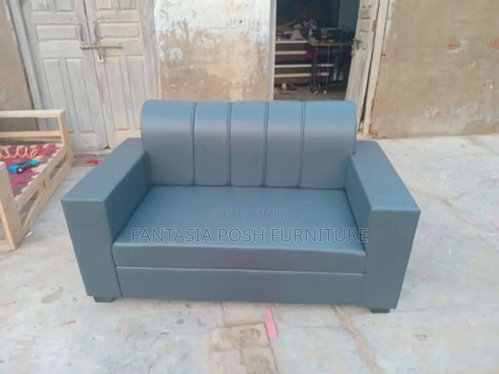 Modern Two-Seater Sofa With Vertical Back Detail
