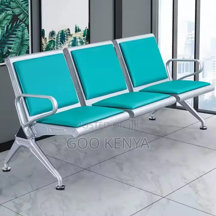 Office Benches ; 3-Seater Leather Office Reception Chair