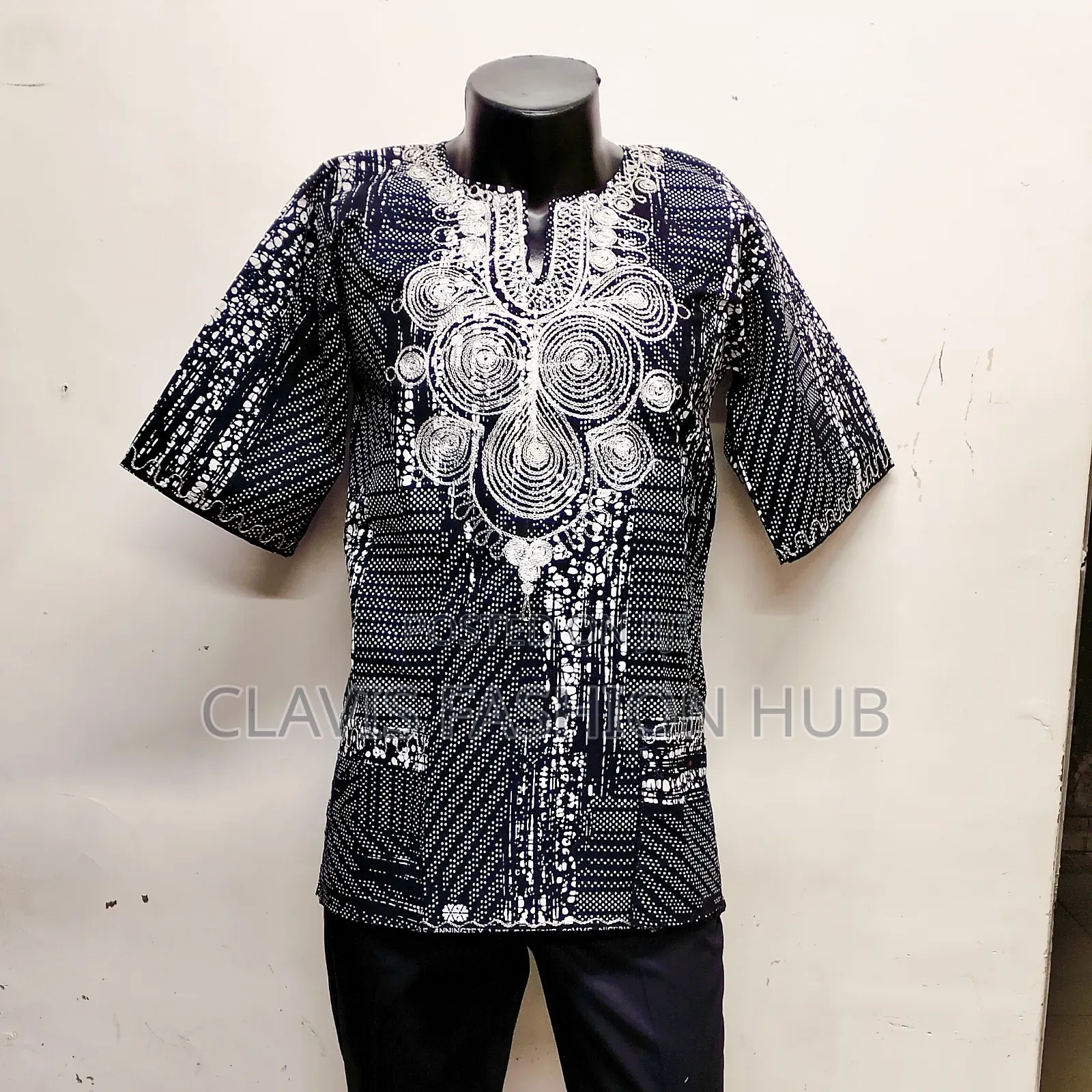 Black and White Shirt With Embroidery
