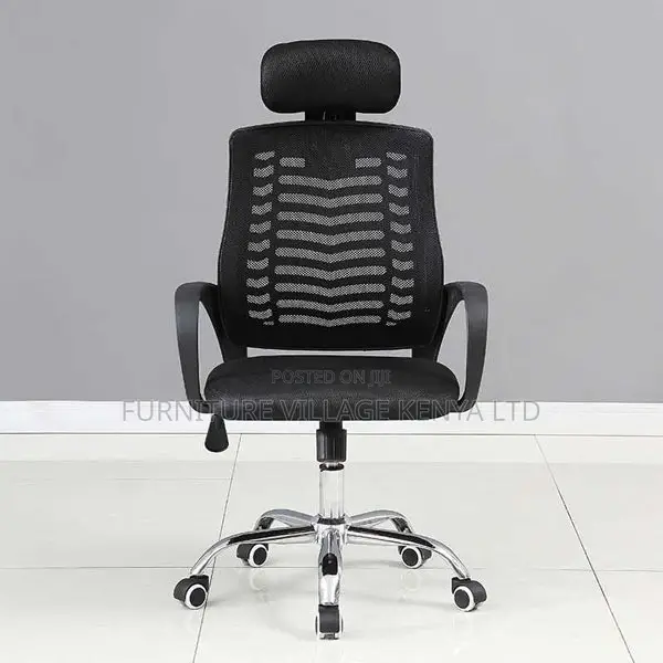 Office Chair:Airflow Fabric Backrest Ergonomic Headrest Seat