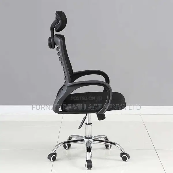Office Chair:Airflow Fabric Backrest Ergonomic Headrest Seat