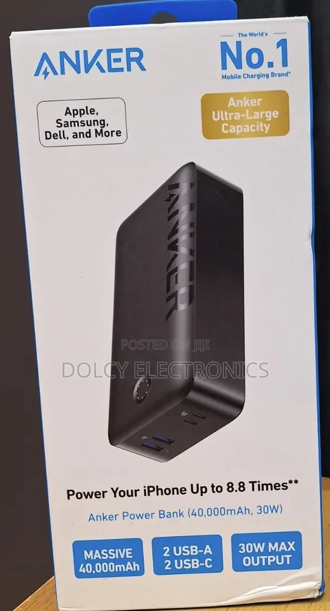 Anker 347 Power Bank | 40000mah, 30w – A1377h11- Black
