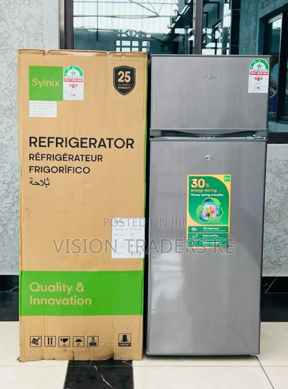 Syinix 210ltrs Double Door Refrigerator.