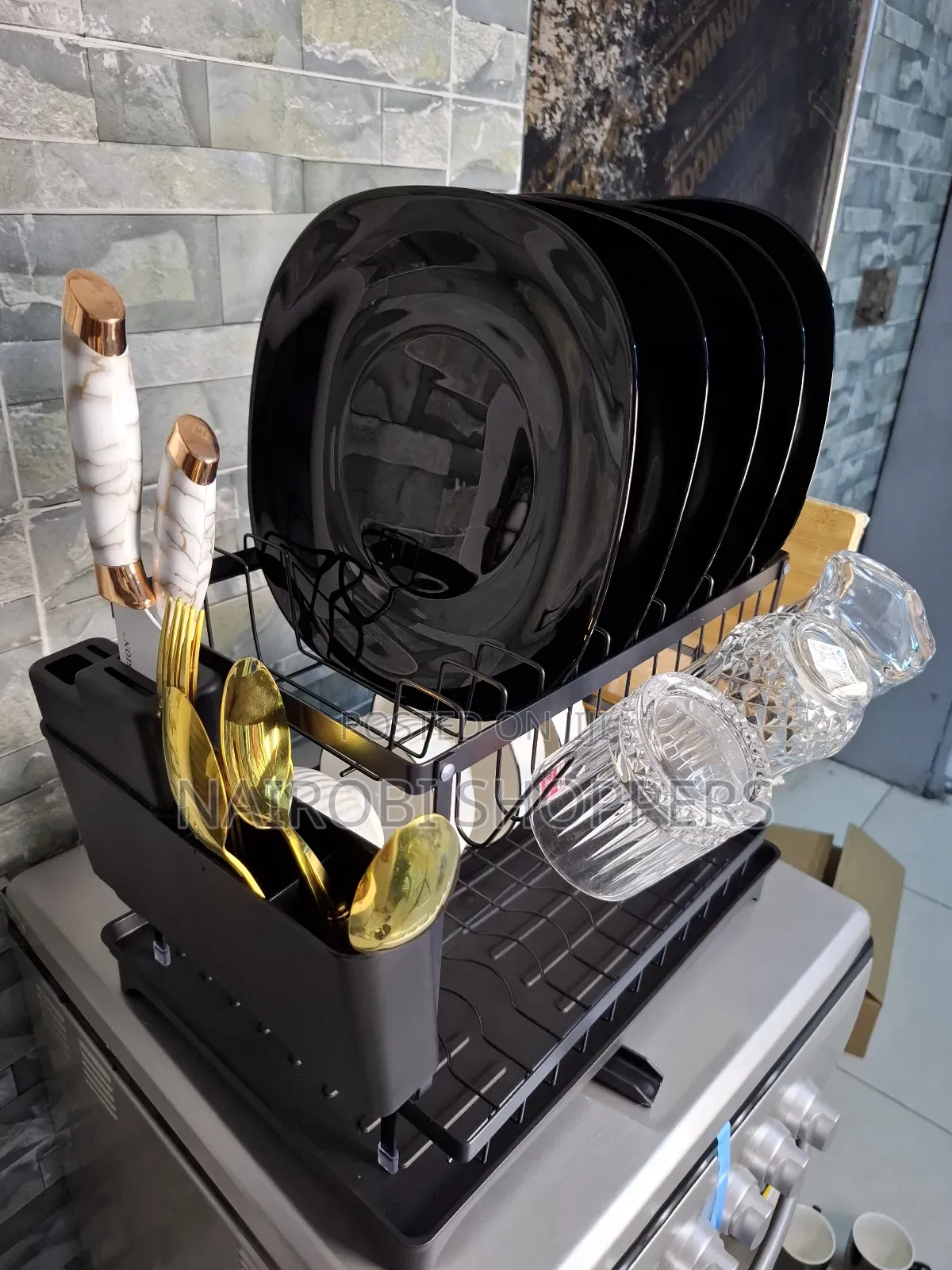 Dishrack 2 Tier Carbon Dish Rack