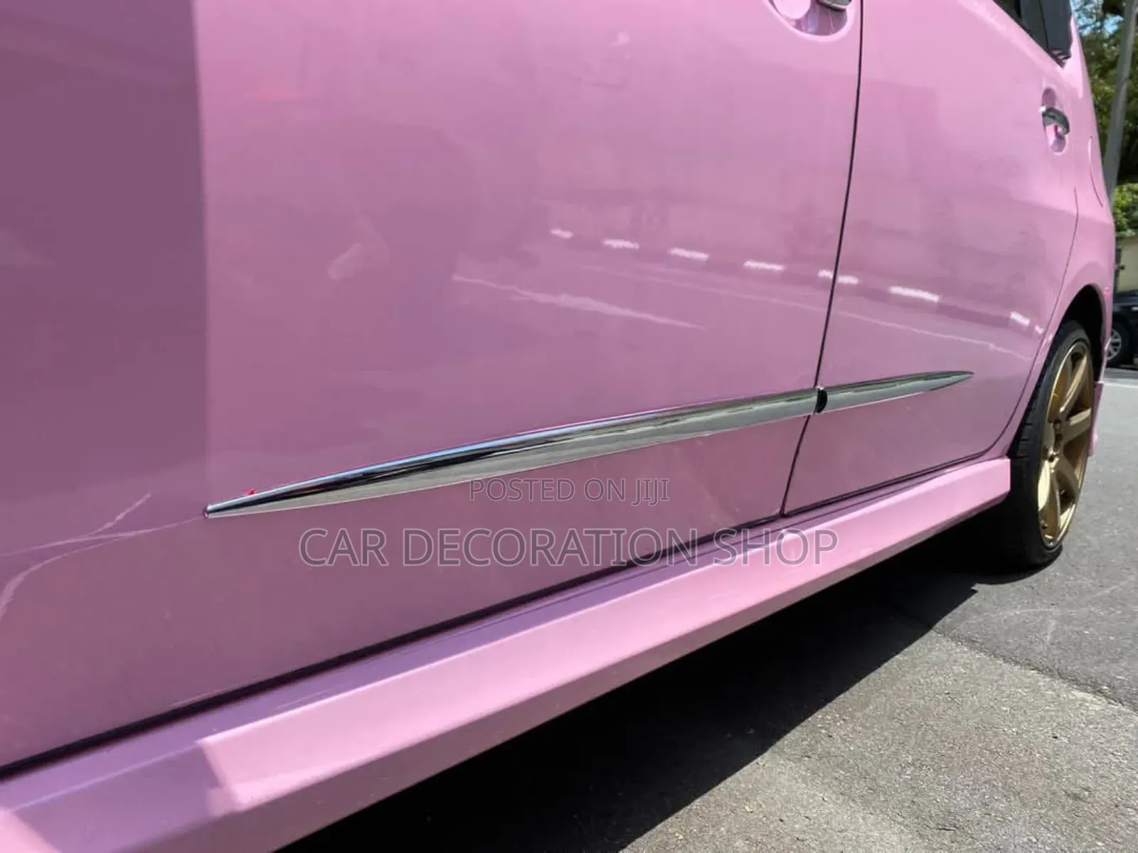 Car Fitted With Chrome Door Moulding Strips Fits All Cars