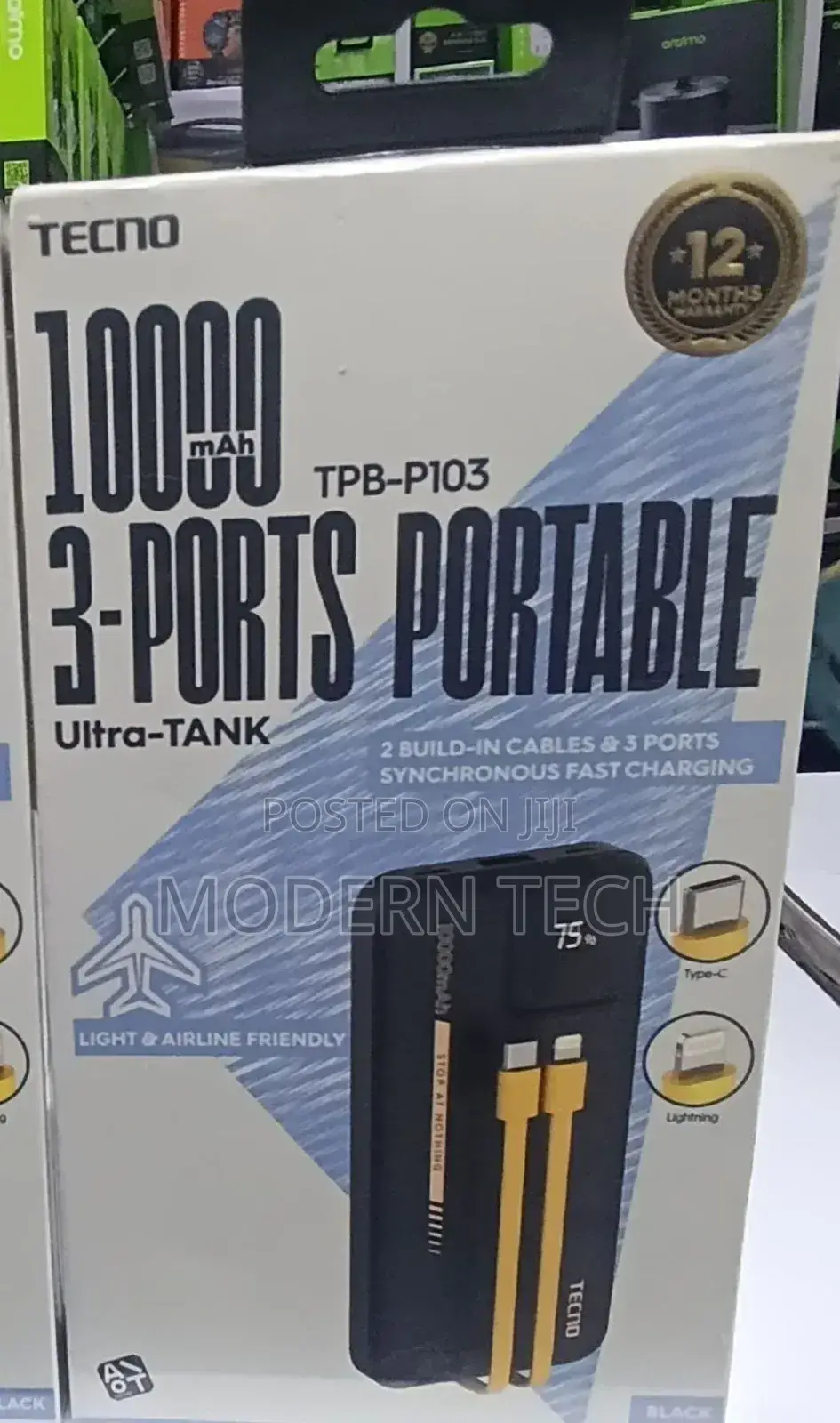 Tecno TPB-103 10000mah Ultra Tank Power Banks