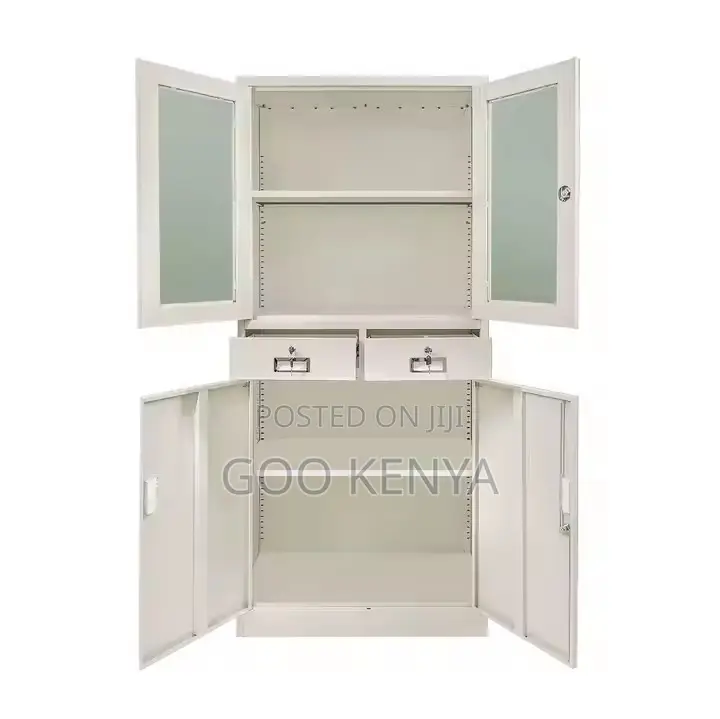 Office Cabinet ; 2-Door Office Cabinet With Glass Doors
