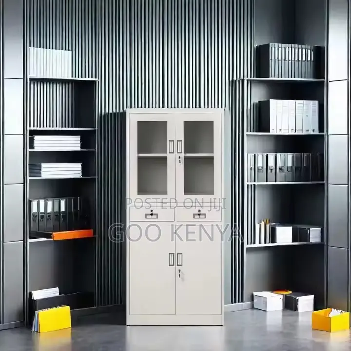 Office Cabinet ; 2-Door Office Cabinet With Glass Doors