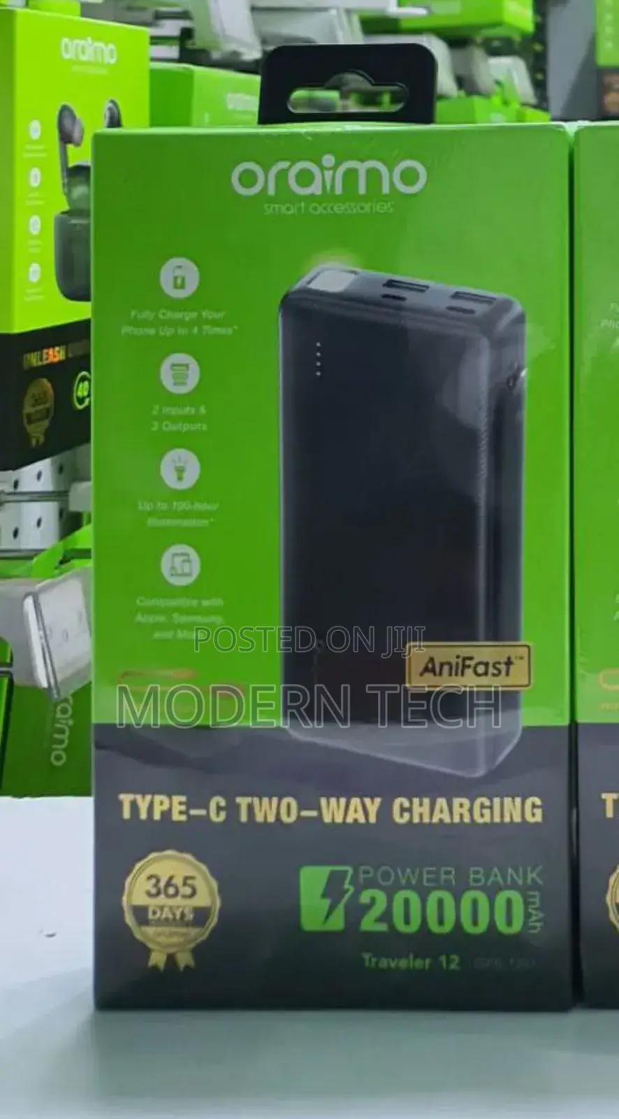 Oraimo Traveler 12 20000mah Power Bank With Type C Output