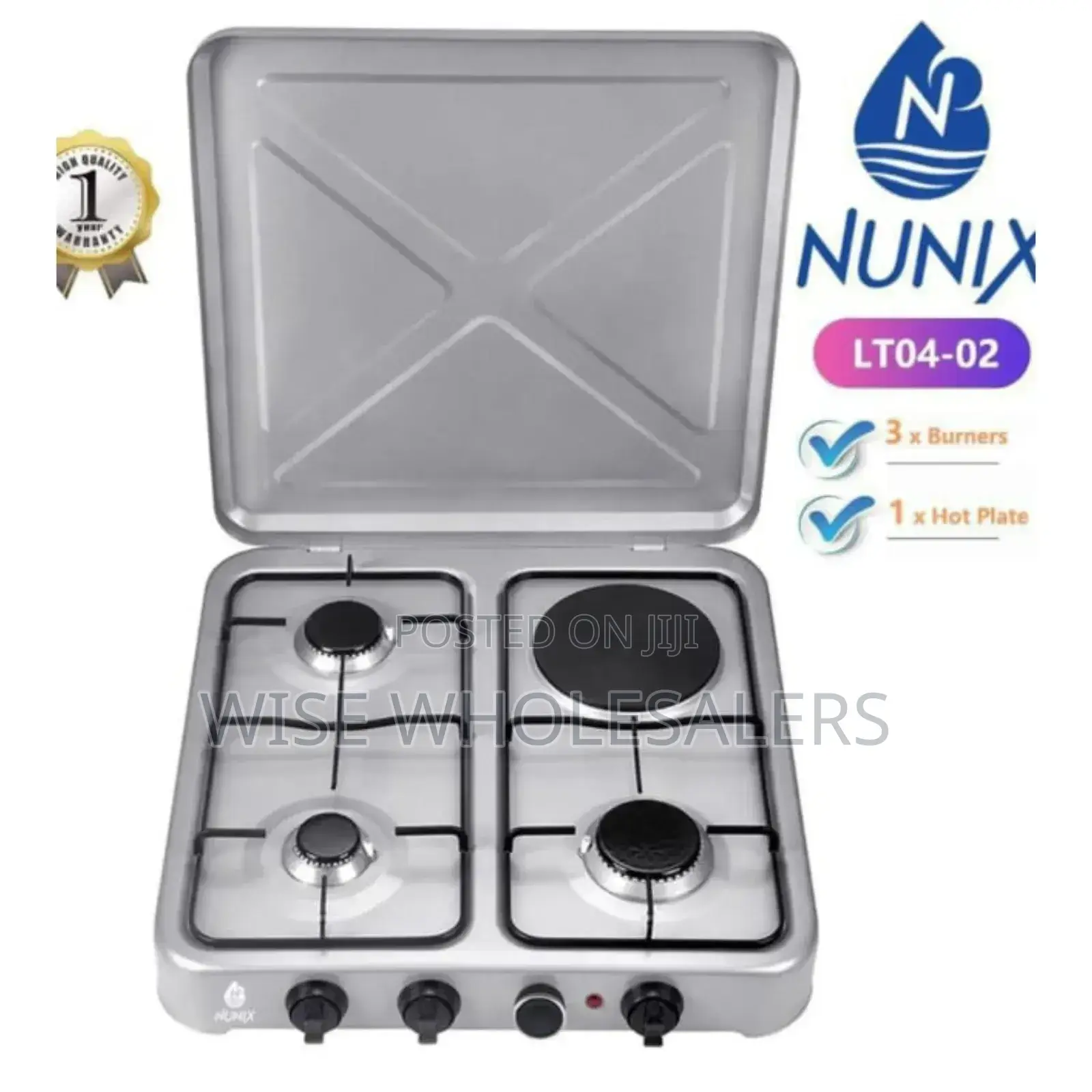 Nunix Table Top Cooker 3 Gas + 1 Electric