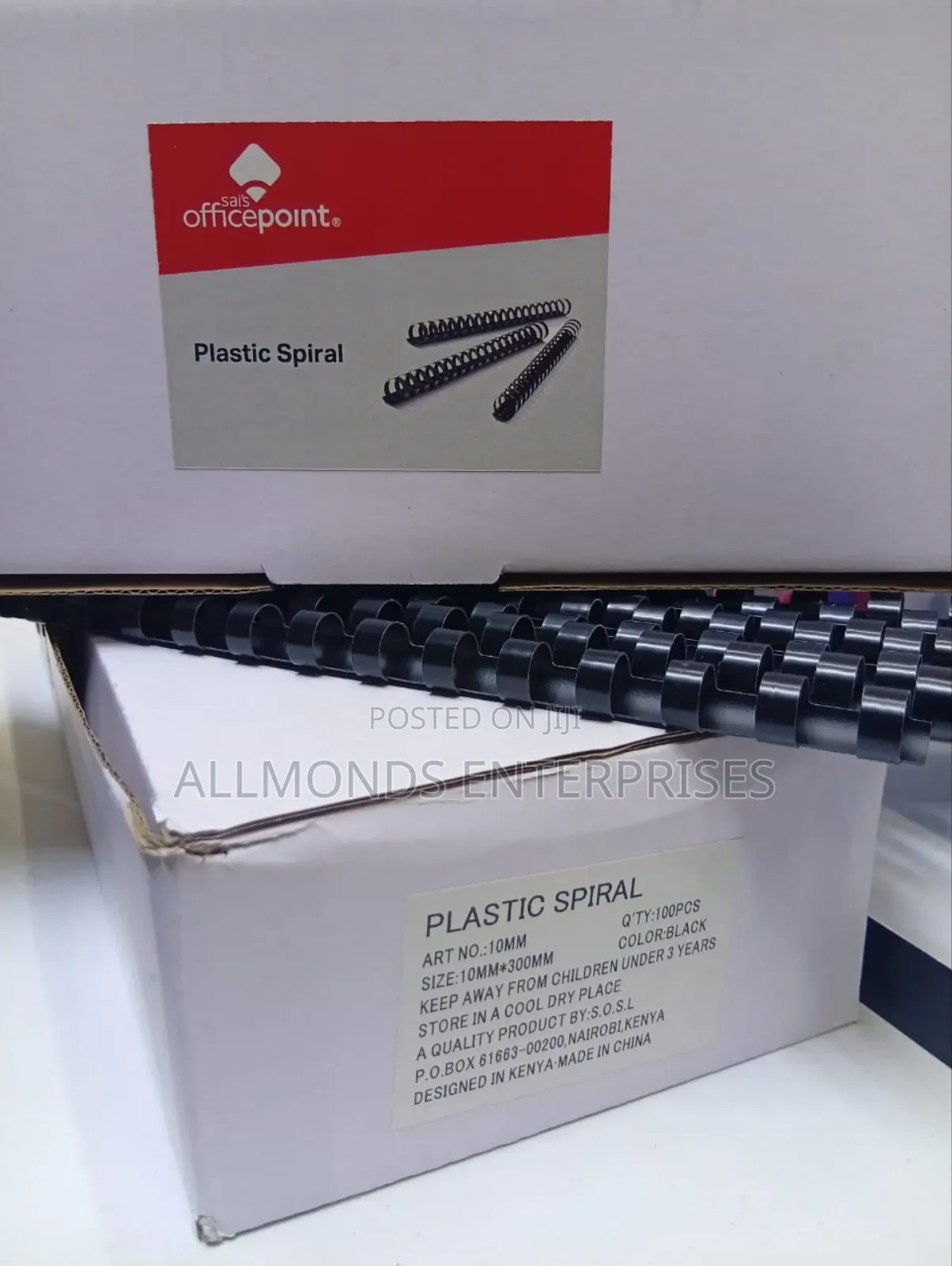 A Packet of 100 Pieces Office Point Binding Spirals - 10mm