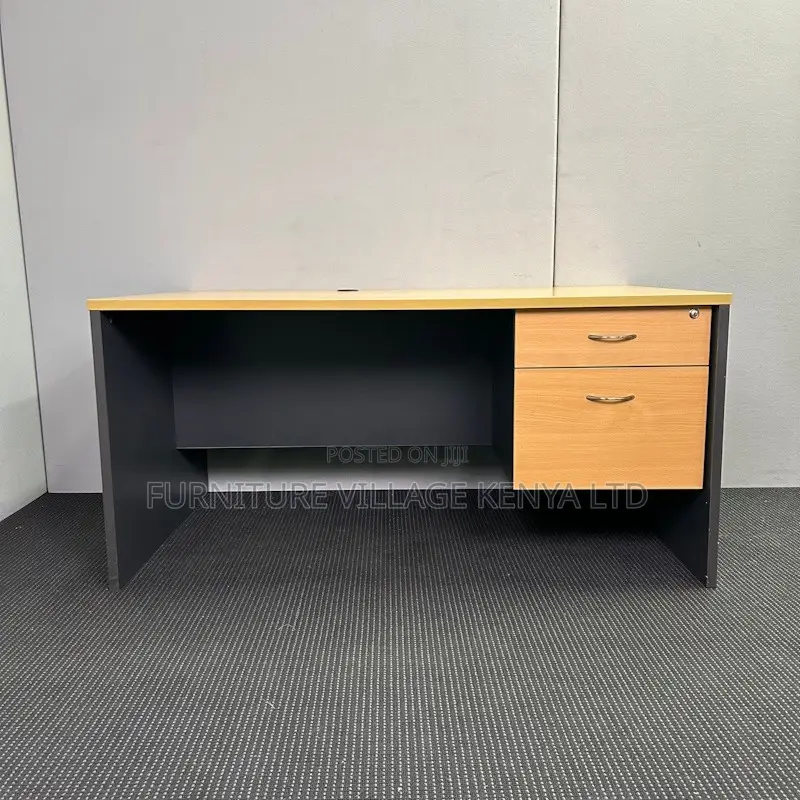 Office Desk: Cherry-Finish Rectangular Office Desk-120cm