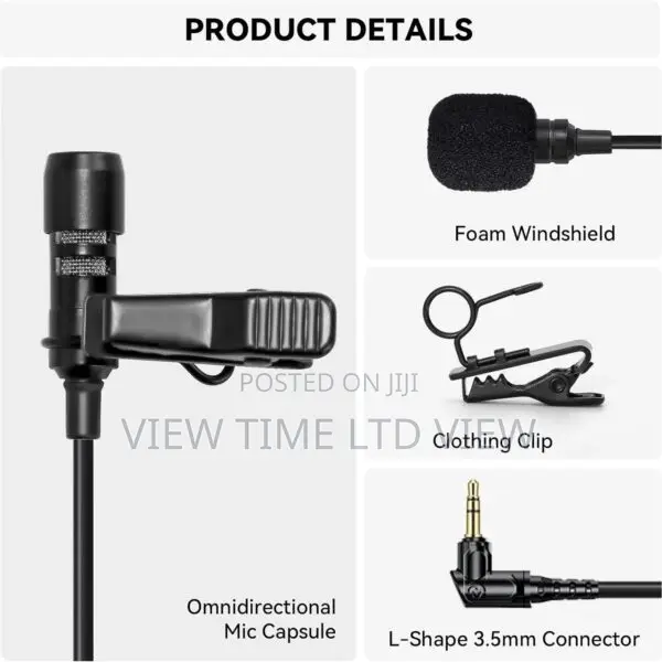 Hollyland Omnidirectional 2 Lavalier Microphone System Black