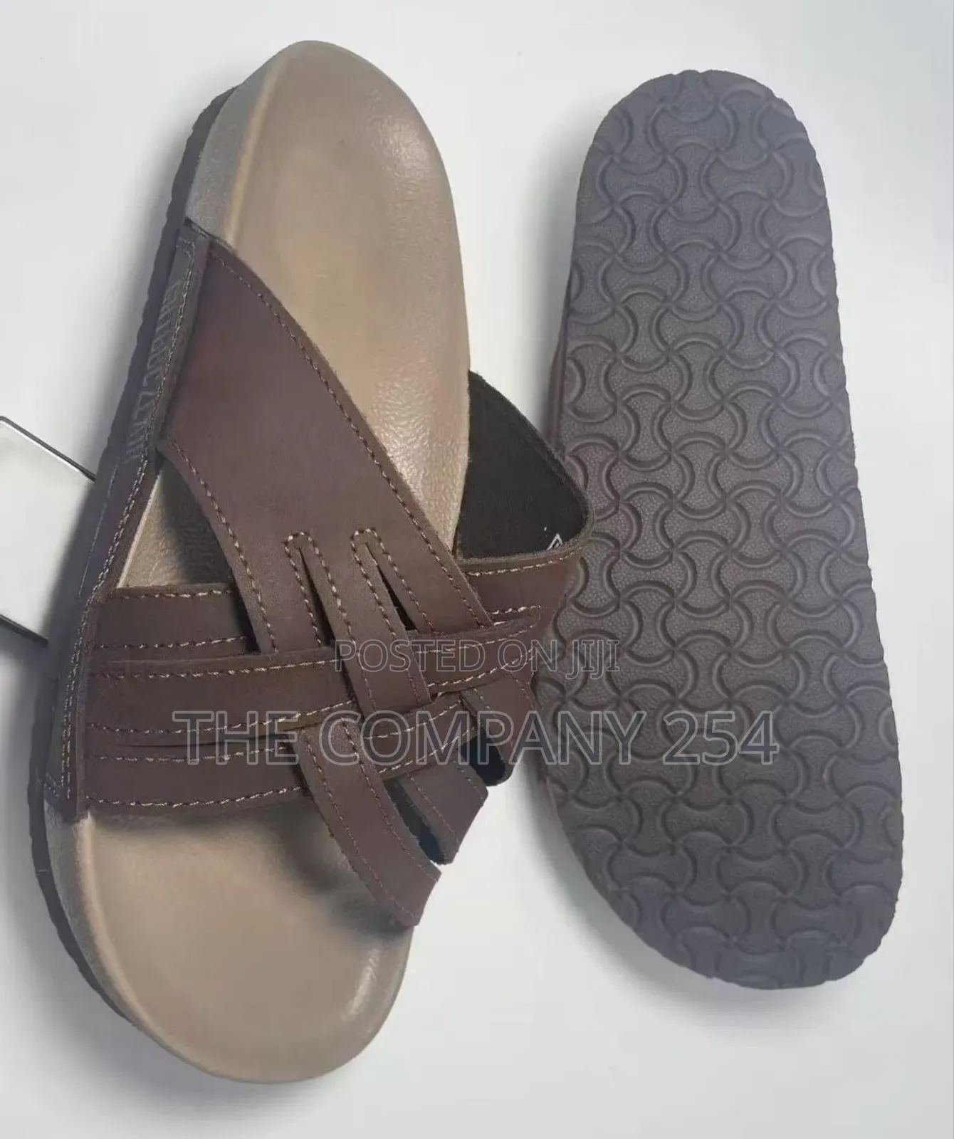 Quality Soft Rubber Sole Open Cat Slide Leather Sandals