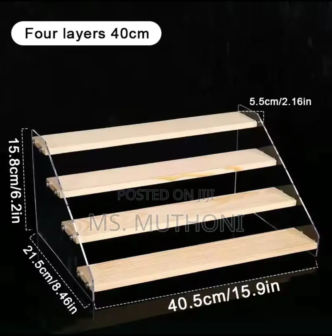 3 Tier Bamboo and Acrylic Multi Purpose Stand
