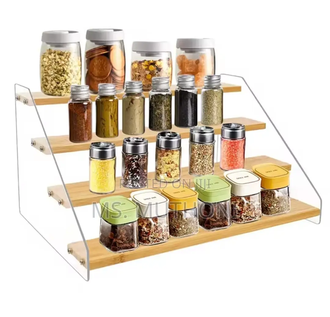 3 Tier Bamboo and Acrylic Multi Purpose Stand