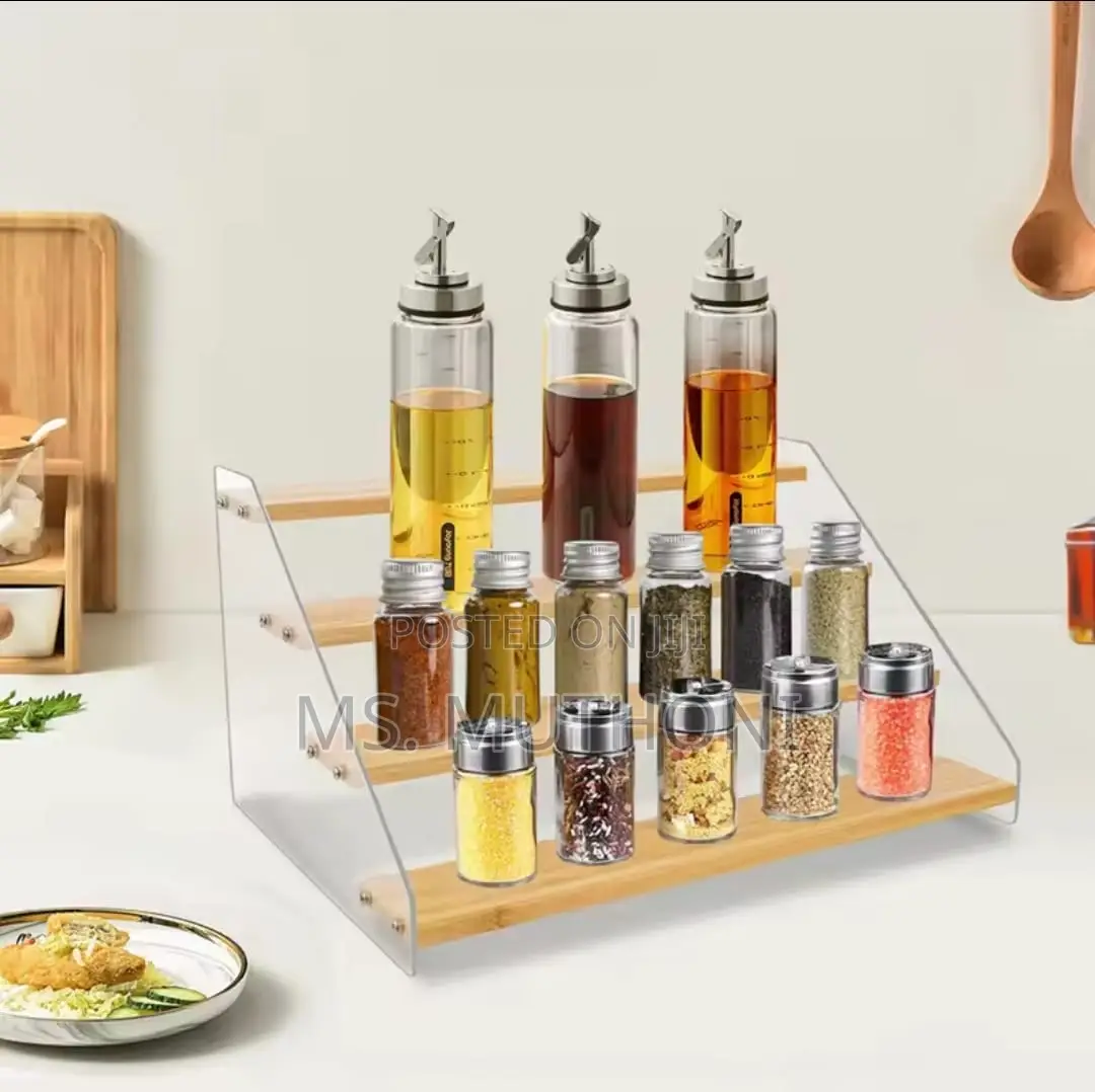 3 Tier Bamboo and Acrylic Multi Purpose Stand