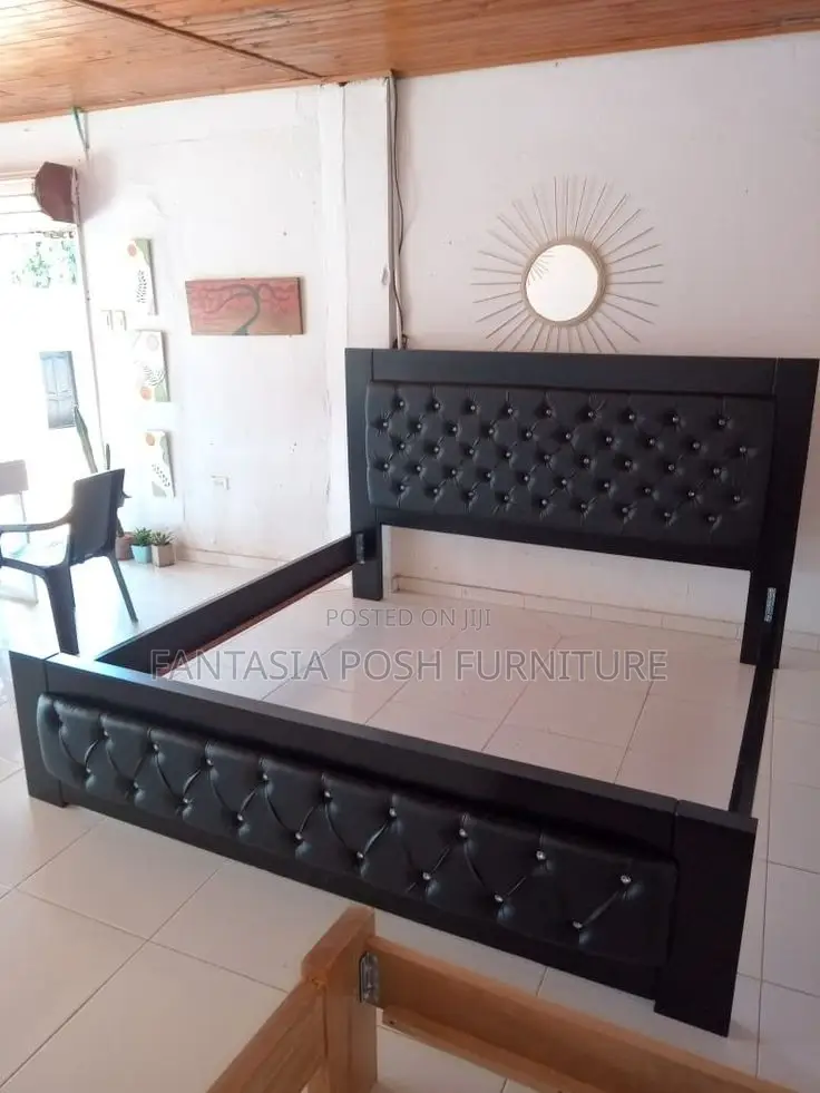 Black Tufted Bed Frame 5 * 6