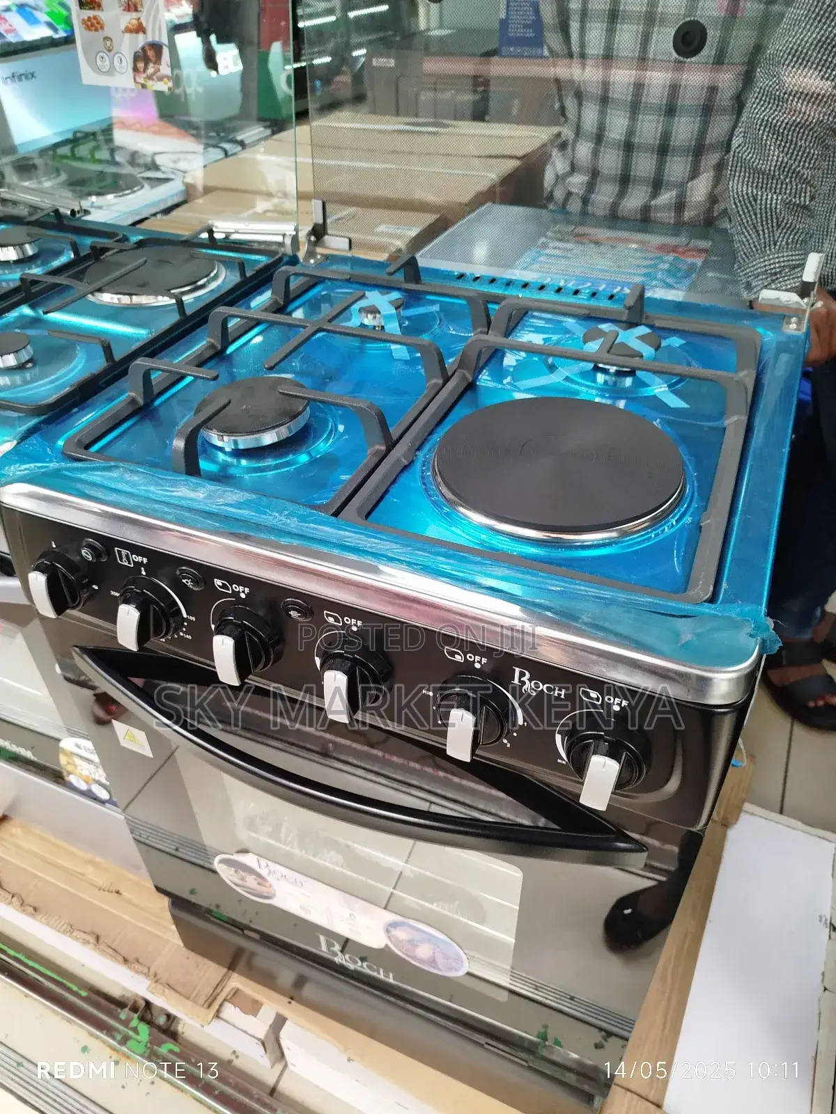 Roch Standing Cooker 60×60cm 3 Gas+ 1 Electric