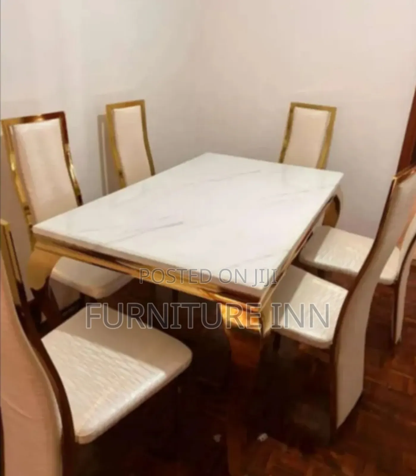 Golden 6 Seater Dining Table Set