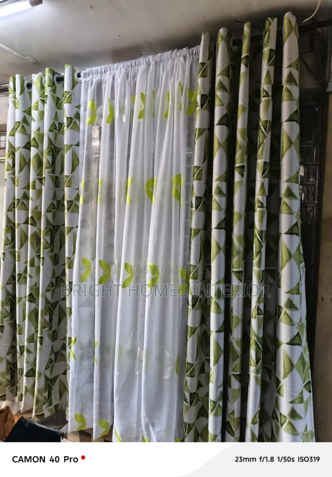 Green Curtains Available With It's Matching Sheer New Stock
