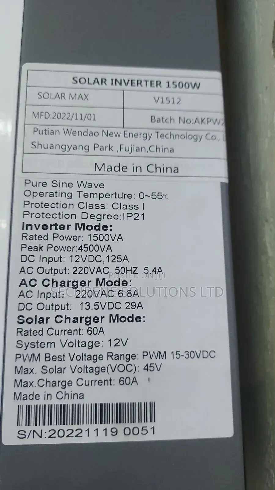 Solarmax Hybrid Inverter.