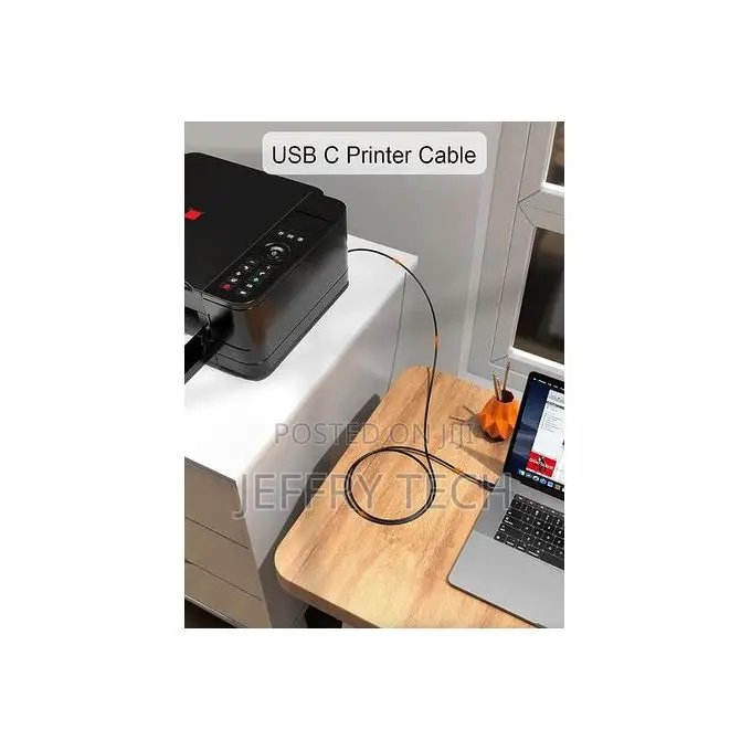 Lasa Usb-B to Usb-C Cable – 2m High-Speed Printer Transfer