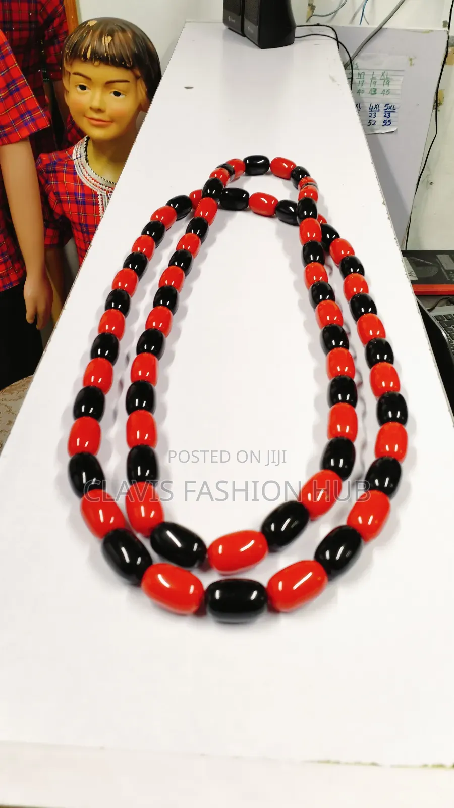 Shanga Luxe Nigerian Red Black Necklace