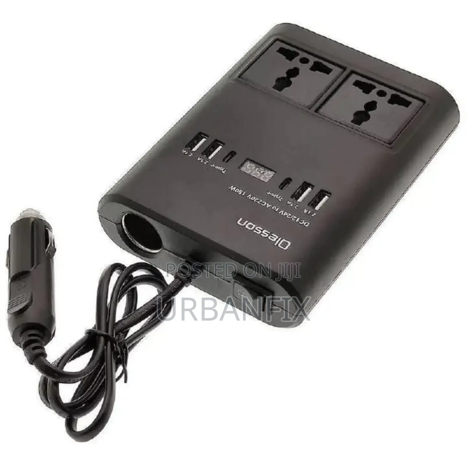 Olesson 150watts Car Inverter Charger With 2 3-Pin and 4 Usb