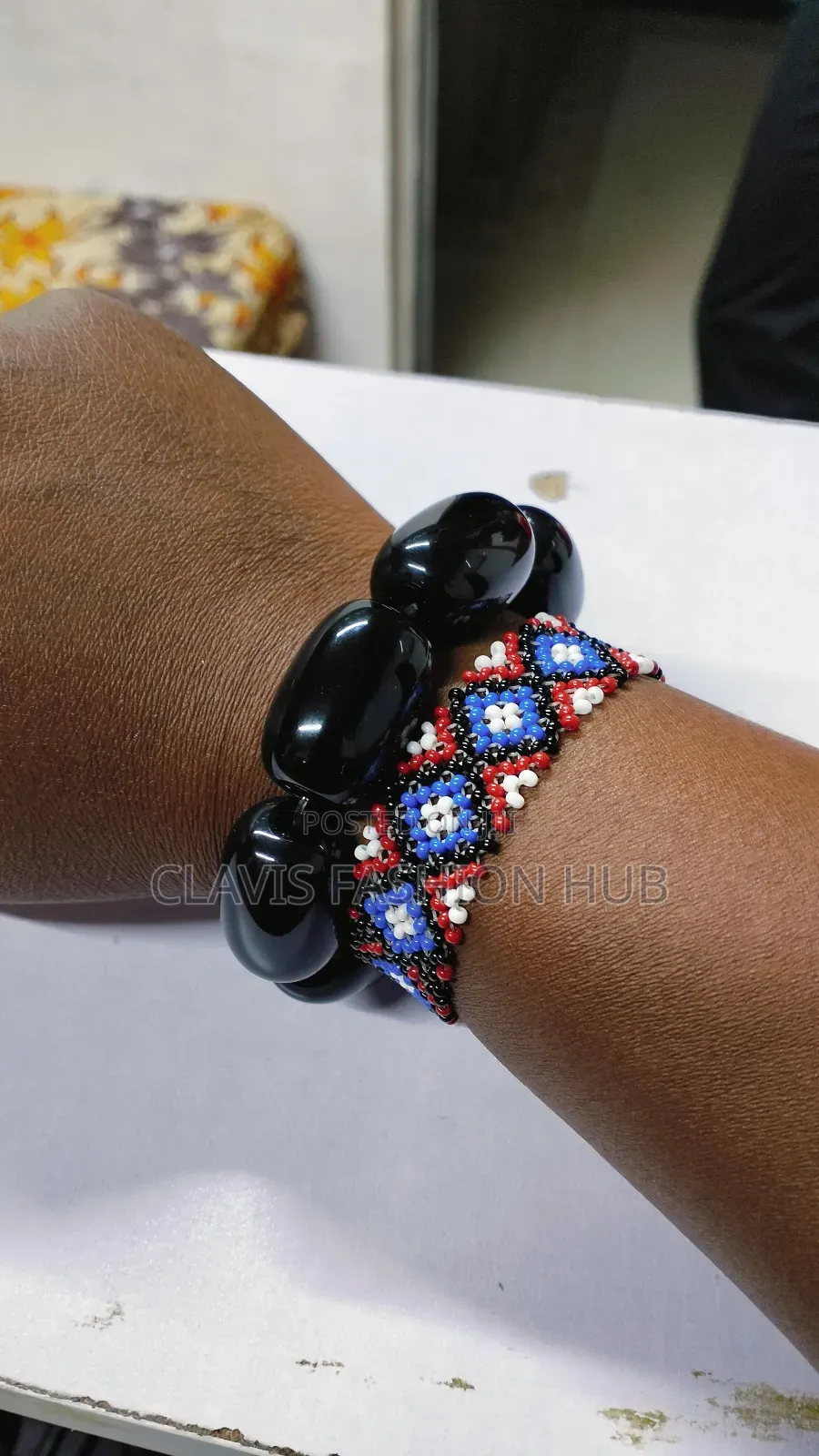 Large Beaded Black Nigerian Necklace