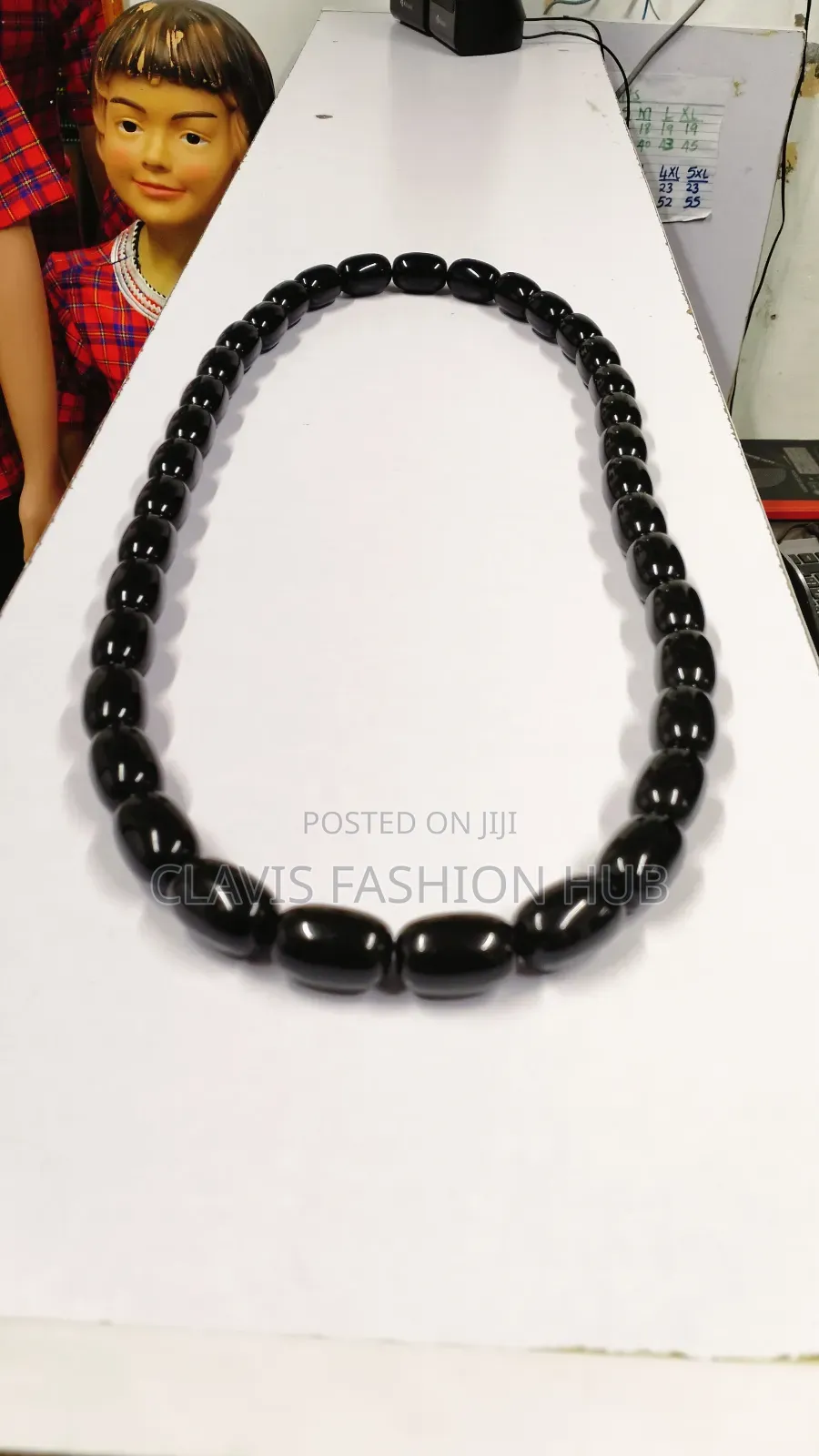 Large Beaded Black Nigerian Necklace