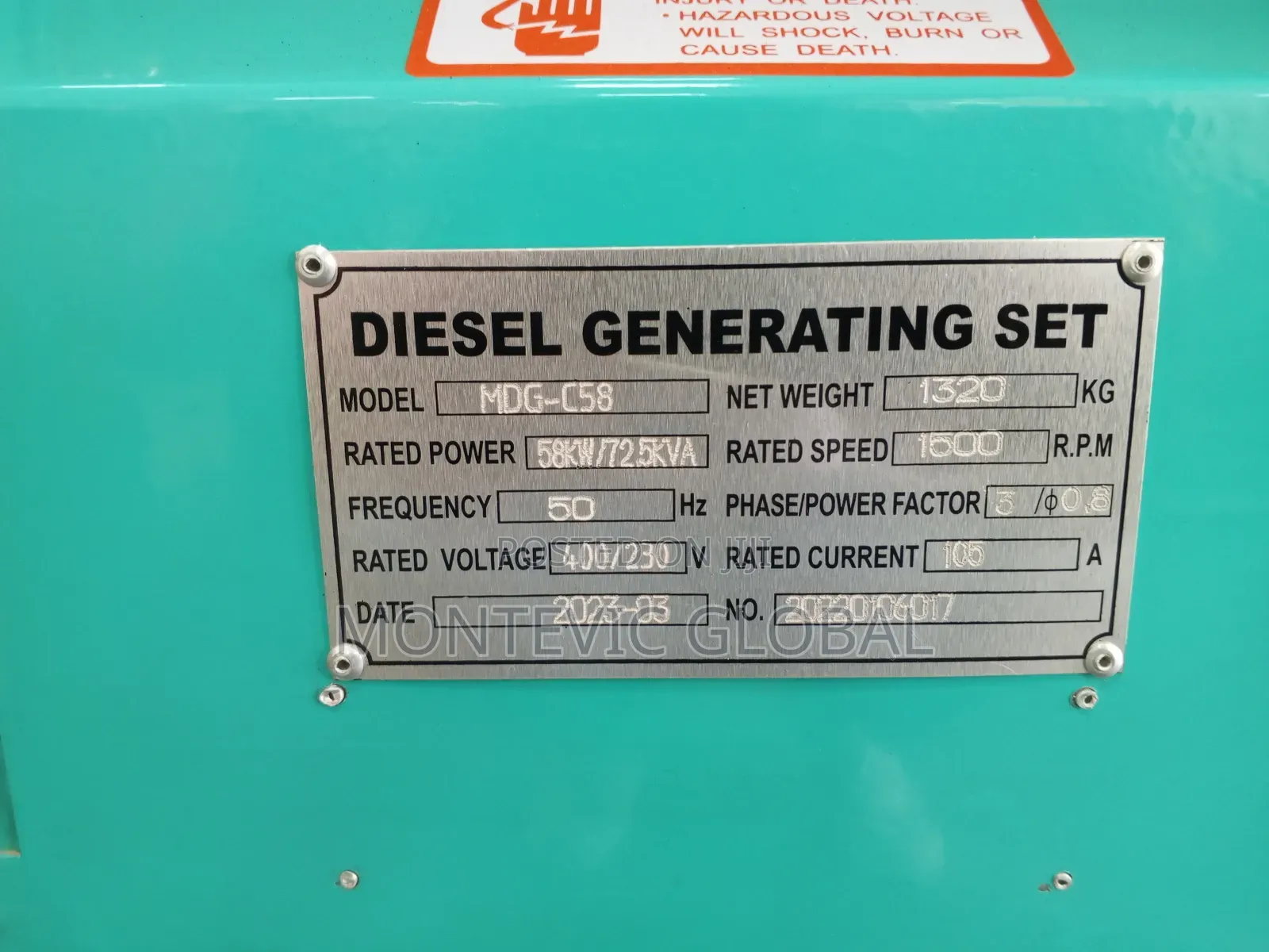 72.5kva Stamford Diesel Generator