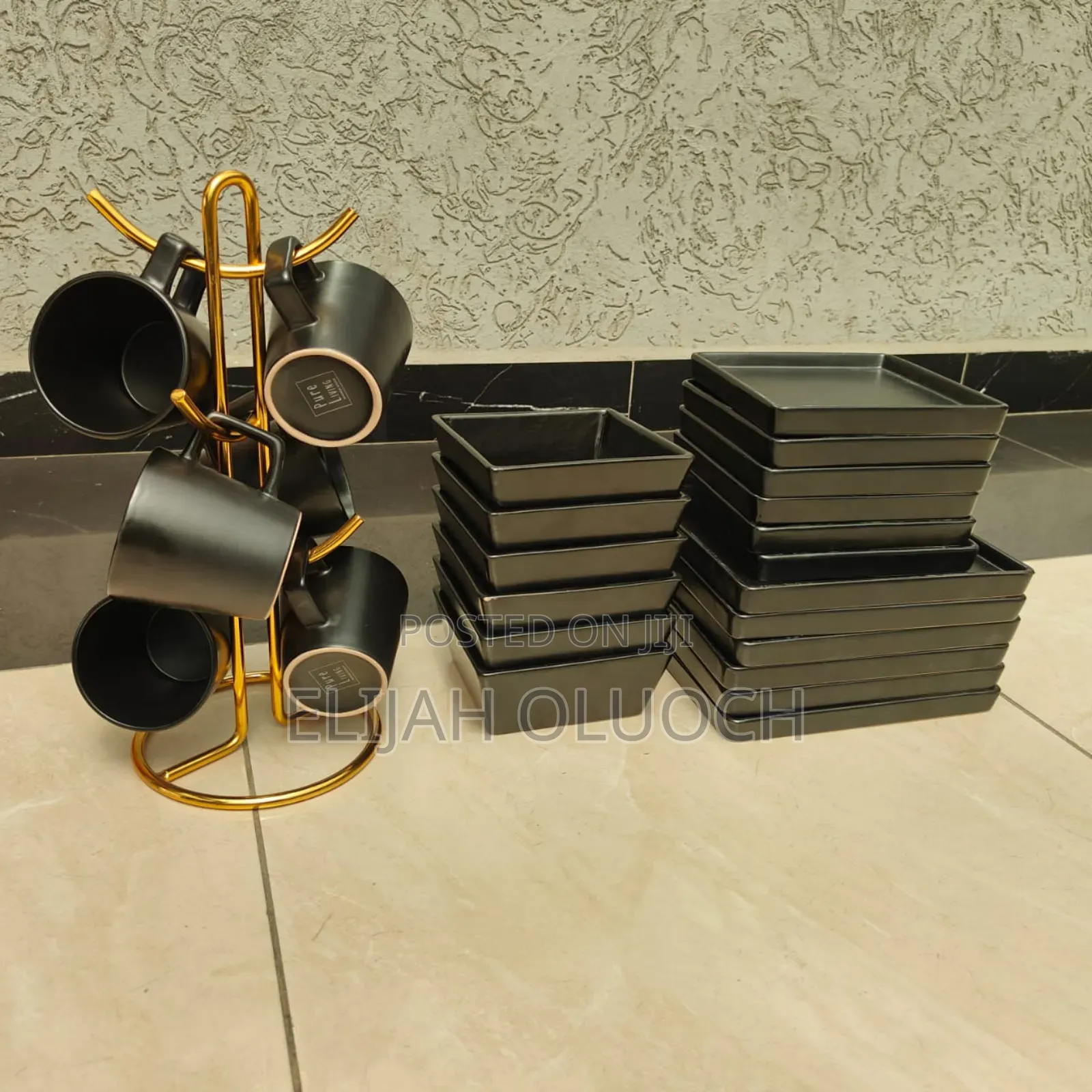 European Style Black Dinner Set