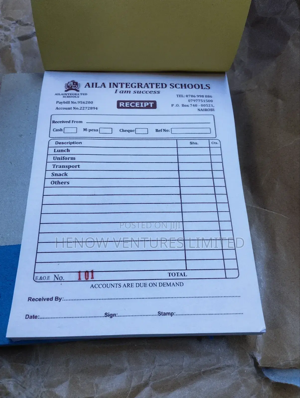 Self Carbonated Receipt Books
