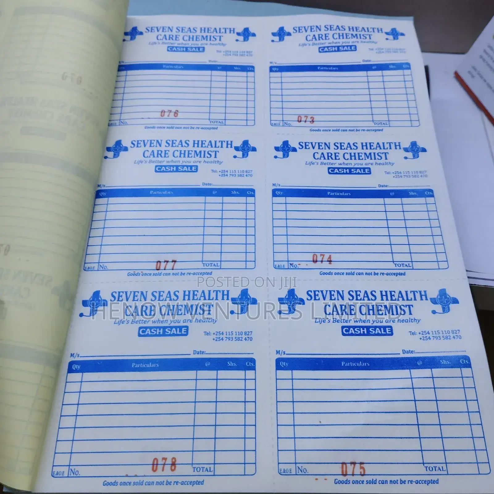 Self Carbonated Receipt Books