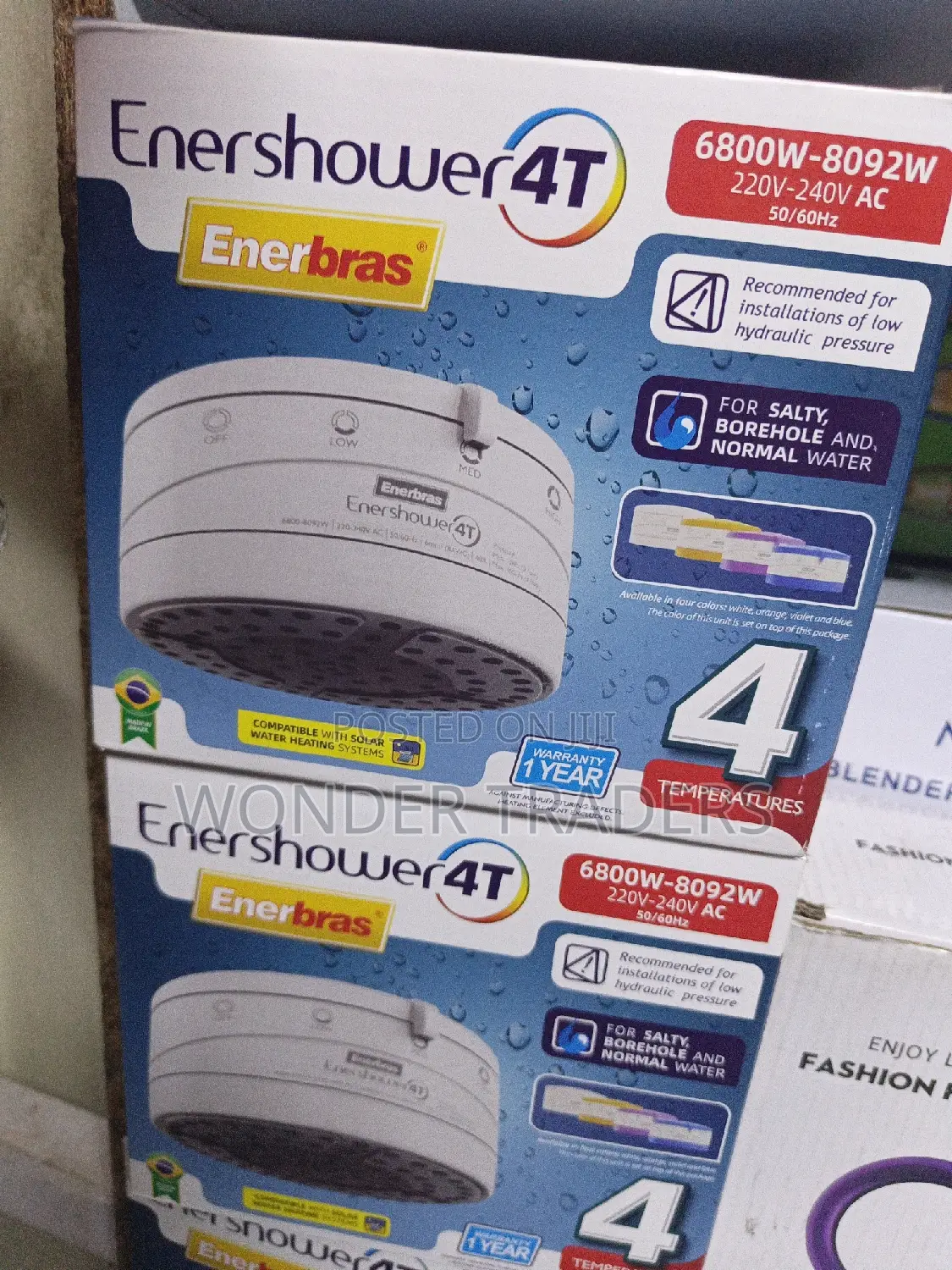 Ener Bras Enershower4 Temp(4t) Instant Shower Head