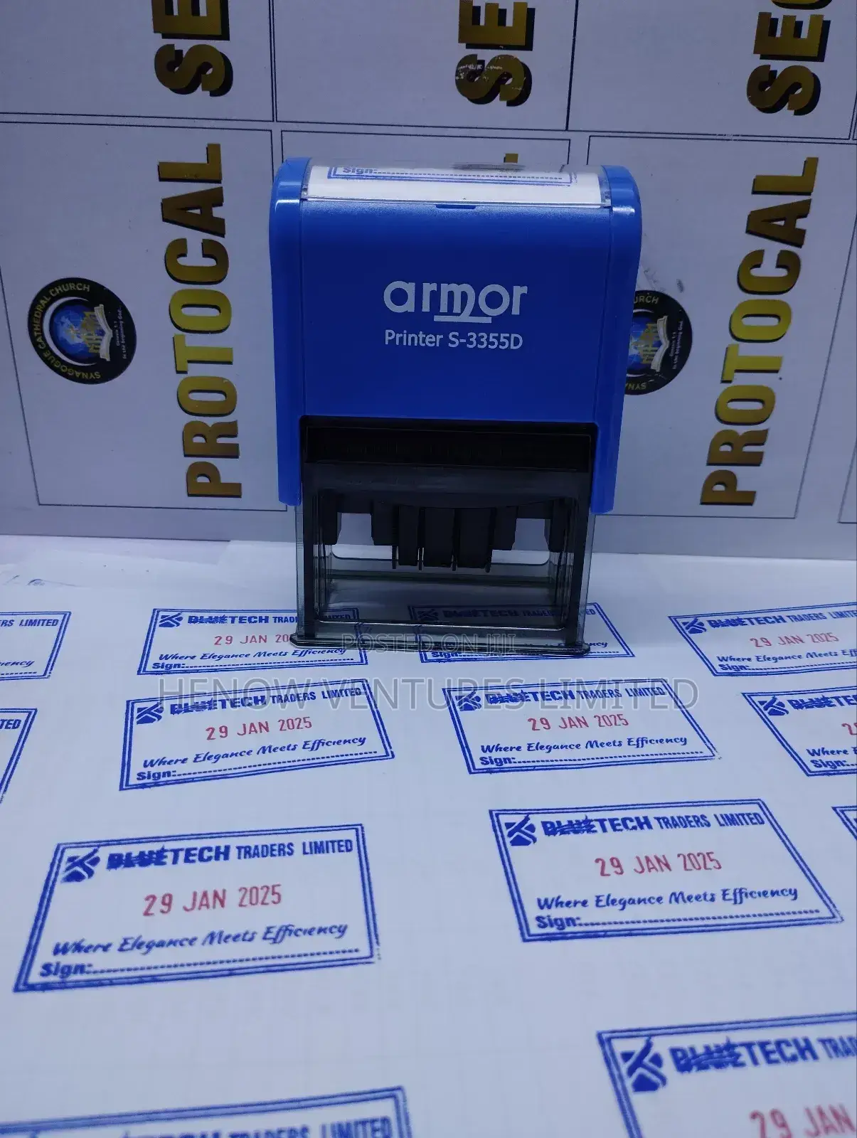 Self Inking Rubber Stamp With Adjustable Dates