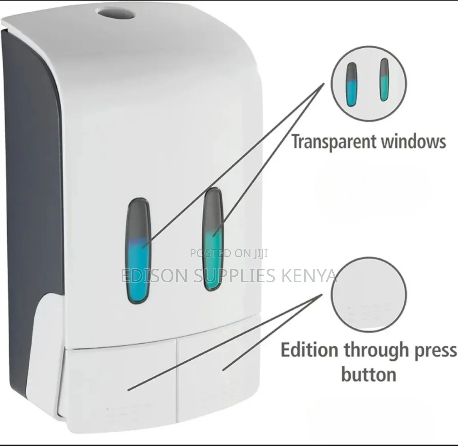 Soap Dispensers 1 Litre Double Soap Dual Shampoo Bottles 1l