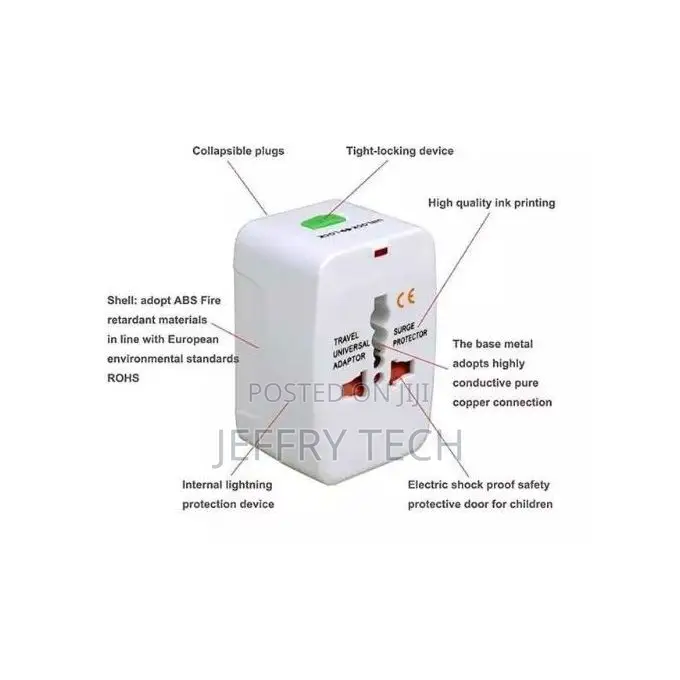 World Travel Adapter With Ac Power Charger and Au Us Uk Eu C