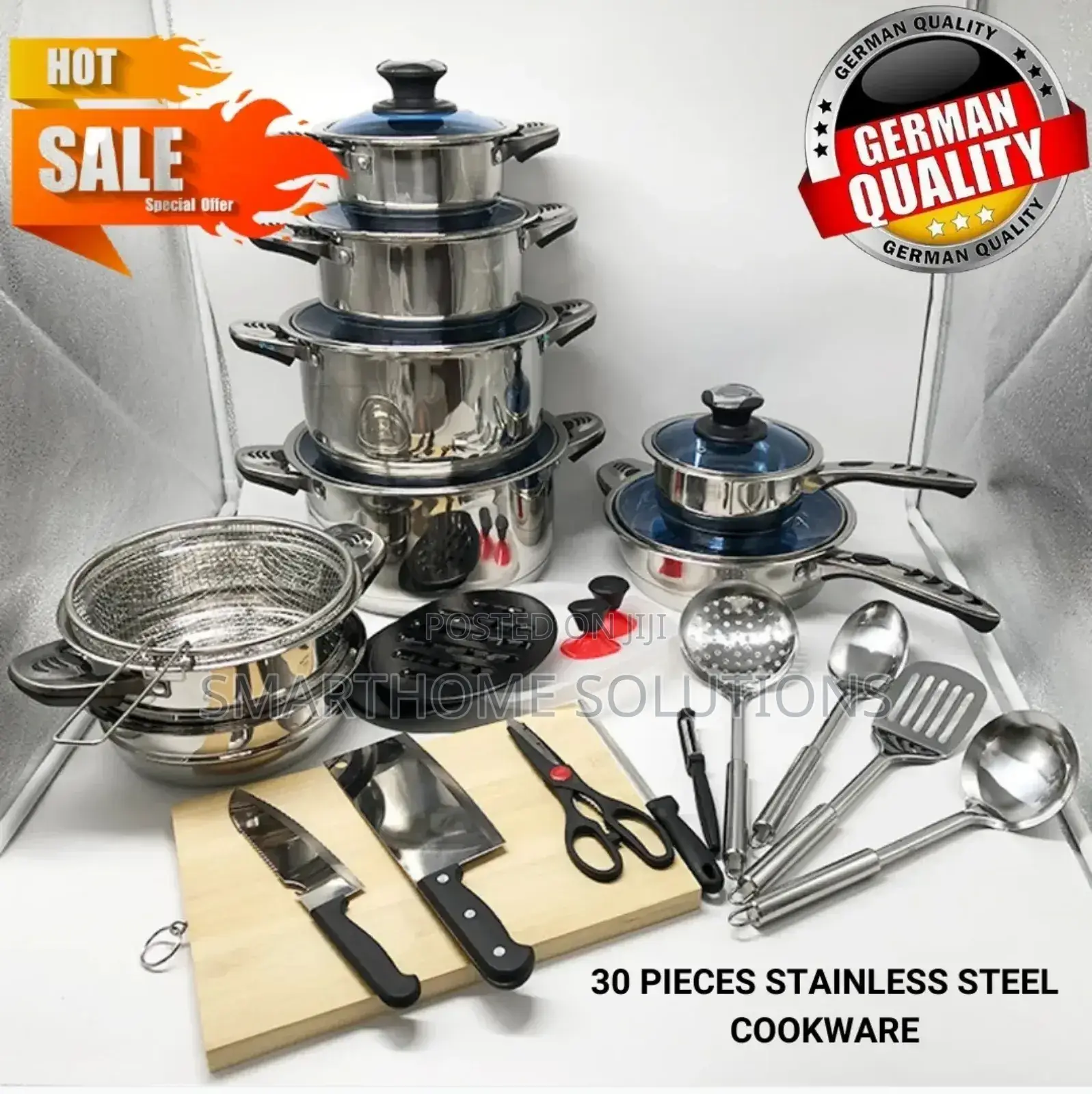 Marwa 30pcs Induction Enabled Stainless Cookware Set
