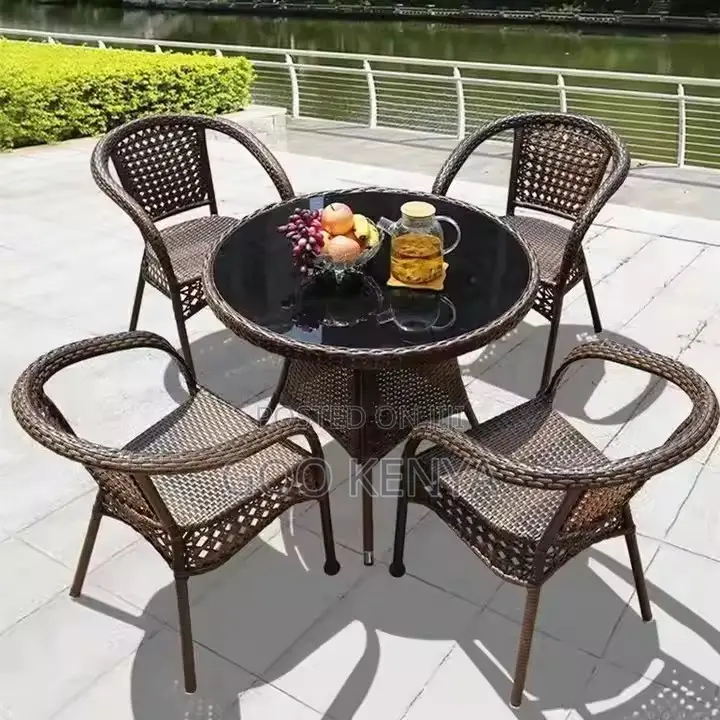 Home Chairs ; High Back Patio Rattan Dining Chair