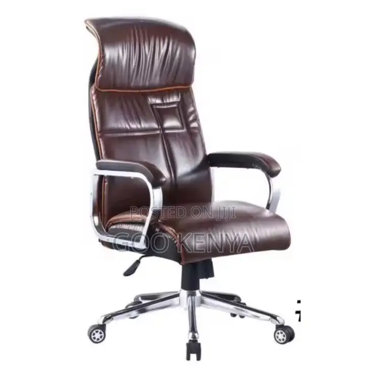 Office Chair ; Ergonomic Black Leather Office Chair