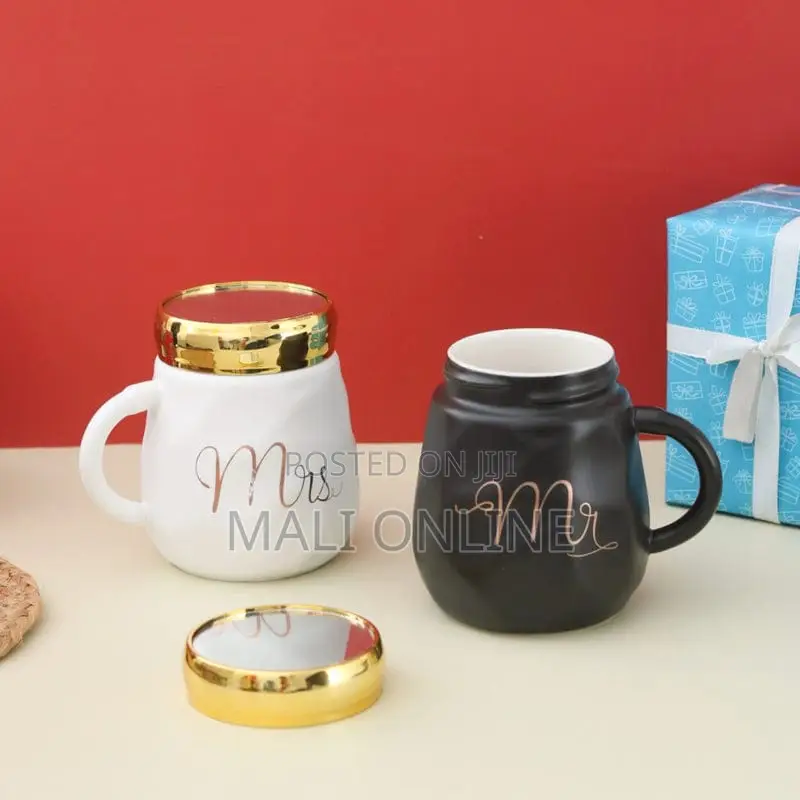 440mls Ceramic Coffee Mug Set of 2 King Queen Mug Tea Cup