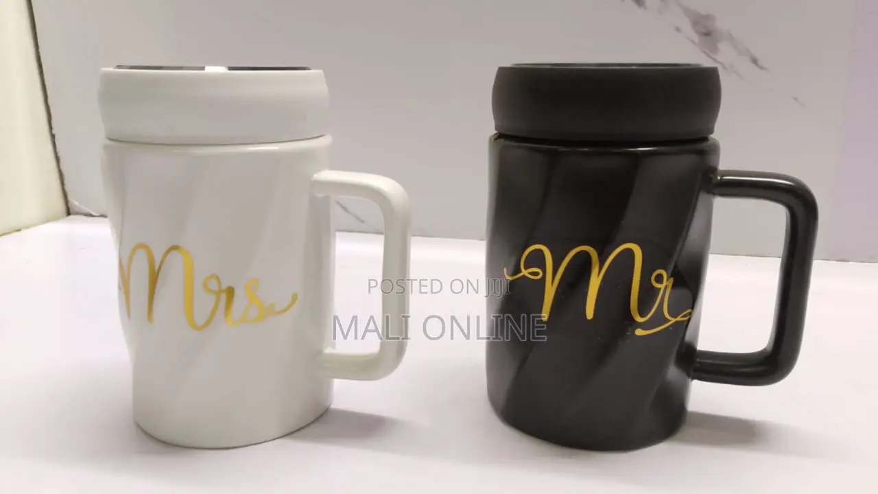 440mls Ceramic Coffee Mug Set of 2 King Queen Mug Tea Cup