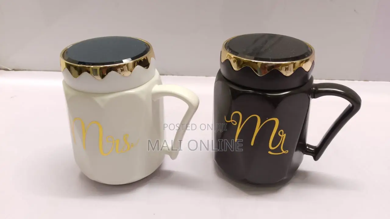 440mls Ceramic Coffee Mug Set of 2 King Queen Mug Tea Cup