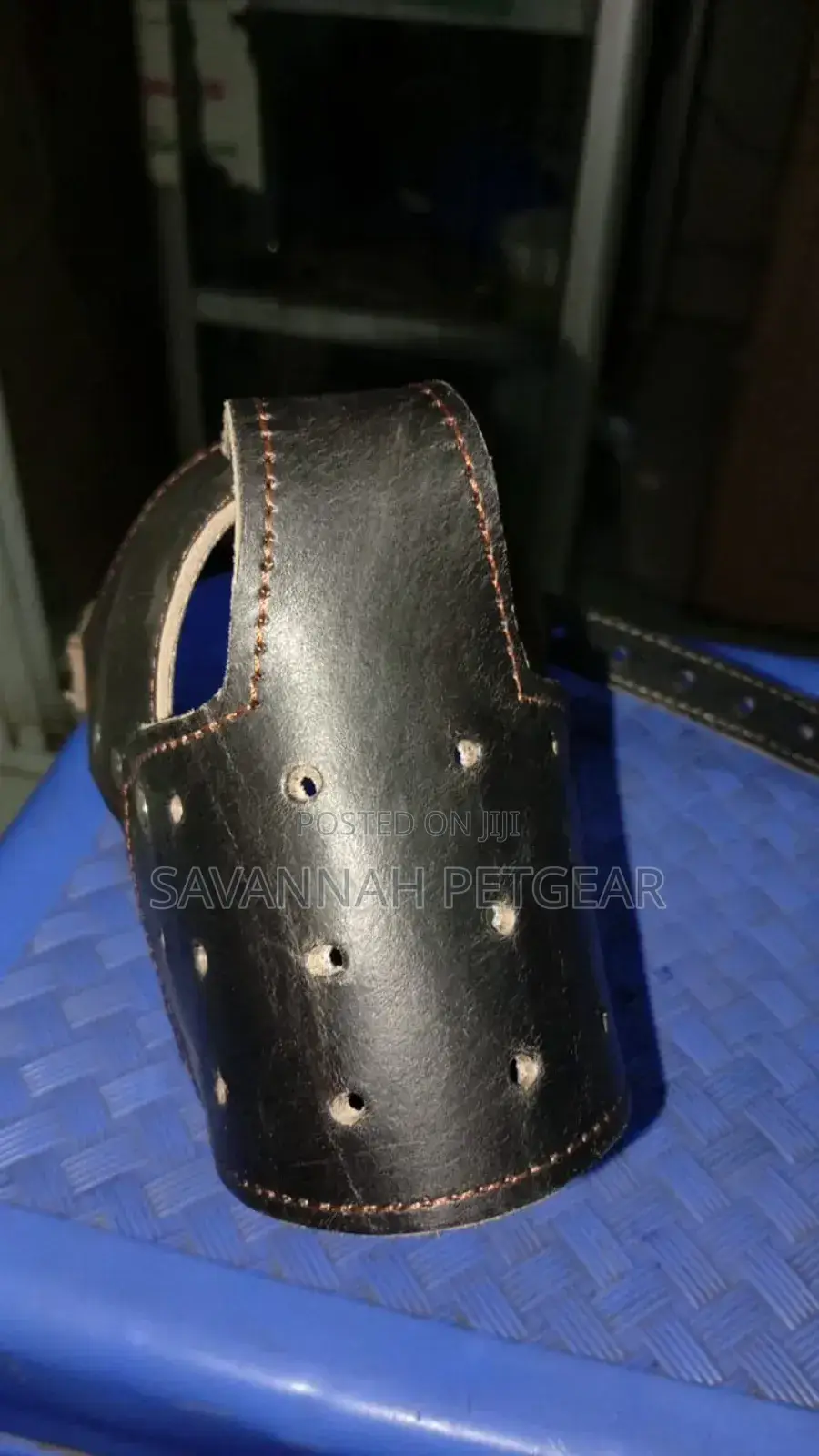 Real Leather Cage Basket Secure Dog Muzzle - Rottweiler, GSD