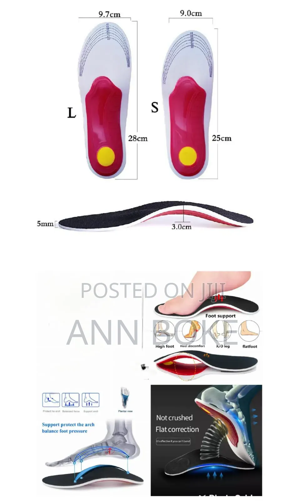 Orthopedic Insoles KSH 750/Pair. For Flat For,Ease Pressure