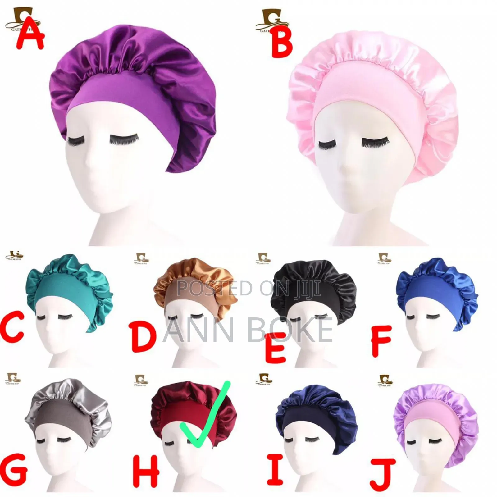 Sleeping Bonnets Material Silk Has an Elastic Band