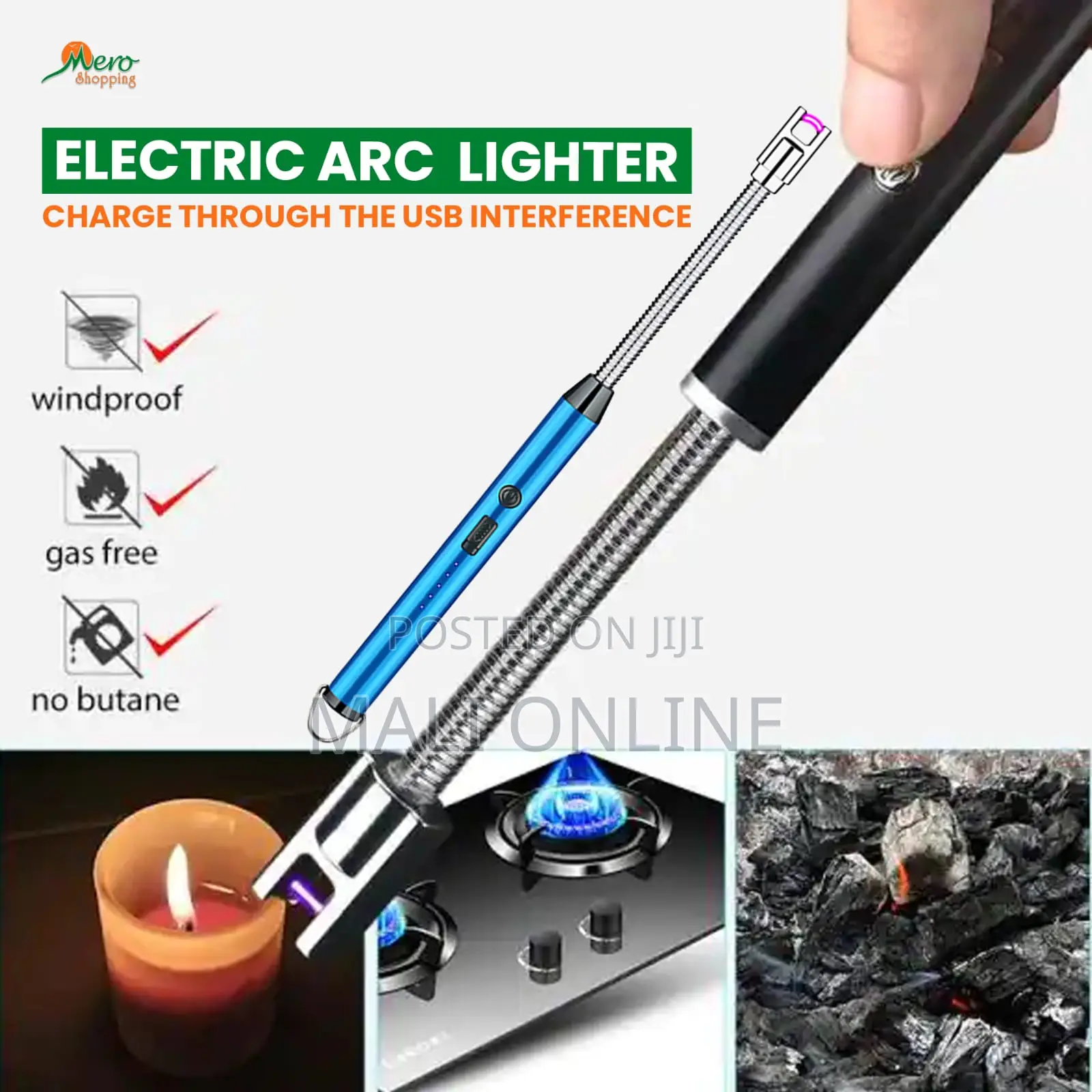 Electric Arc Gas Lighter Usb Rechargeable