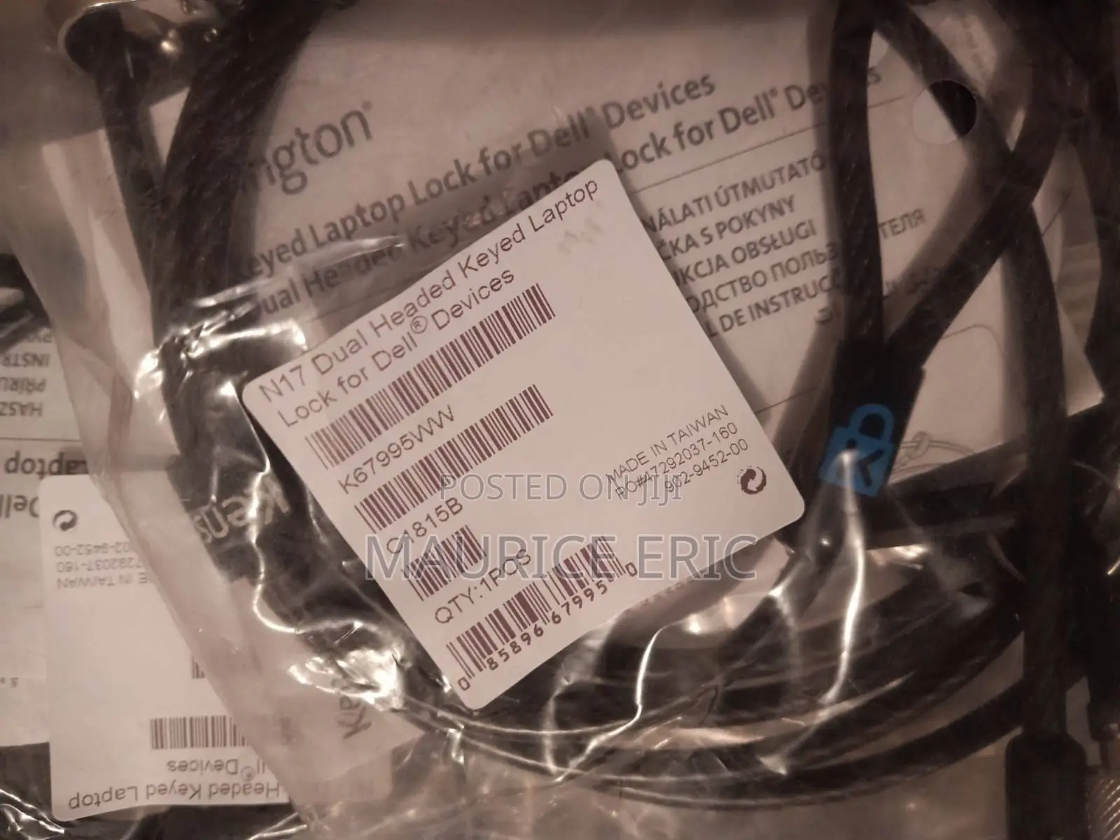 Kensington N17 Keyed Dual Headed Laptop Lock for Dell Locks
